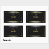 Elegant Black White Product Labels Gold Lijst Logo (Vel)