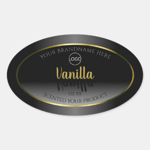 Elegant Black White Product Labels Gold Lijst Logo