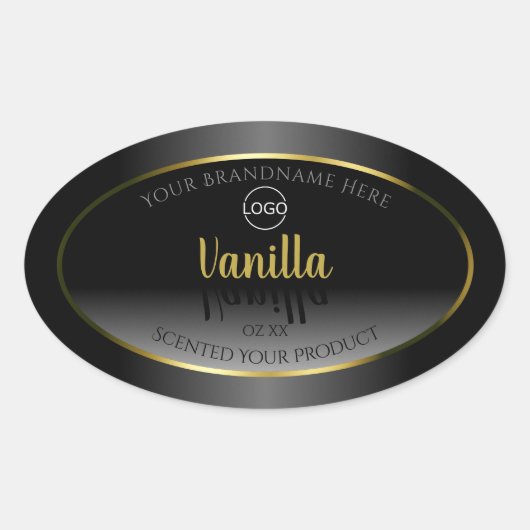 Elegant Black White Product Labels Gold Lijst Logo (Voorkant)