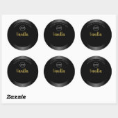 Elegant Black White Product Labels Gold Lijst Logo (Vel)