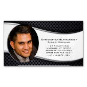Elegant Black White Professional — Aangepaste foto Magnetisch Visitekaartje (Voorkant)