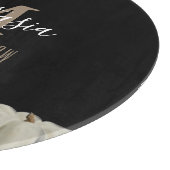 Elegant Black White Pumpkin Monogram Round Snijplank (Hoek)