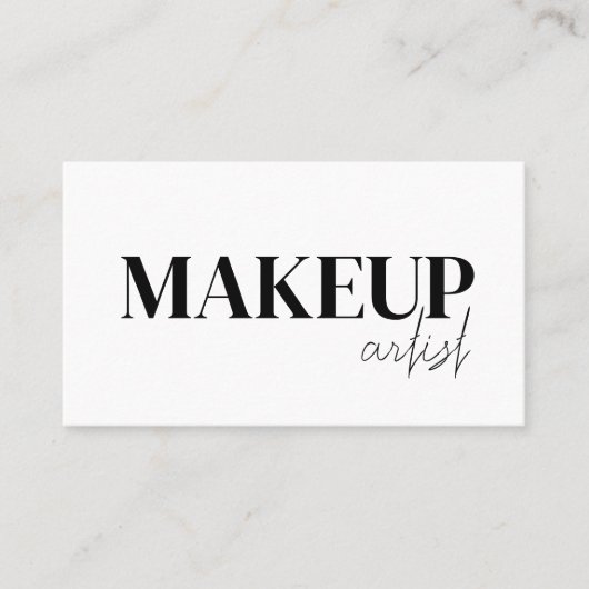 Elegant black &white QR Code makeup artist Visitekaartje (Voorkant)