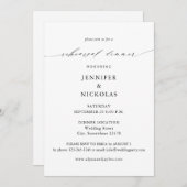 Elegant Black & White Rehearsal Dinner Kaart (Voorkant / Achterkant)