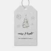 Elegant Black White Rhinestones Winter Kerstmis Cadeaulabel (Voorkant)