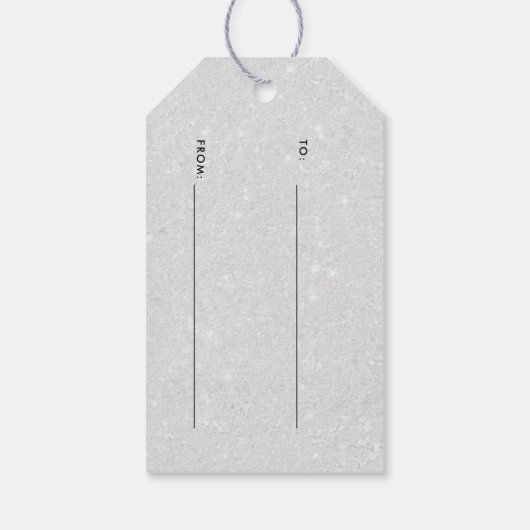 Elegant Black White Rhinestones Winter Kerstmis Cadeaulabel (Achterkant)