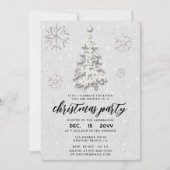 Elegant Black White Rhinestones Winter Kerstmis Kaart (Voorkant)