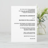 Elegant Black & White Rose Wedding Invitation Kaart (Staand voorkant)