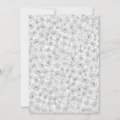 Elegant Black & White Rose Wedding Invitation Kaart (Achterkant)