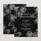 Elegant Black & White Roses Wedding Kaarten invoeg (Voorkant / Achterkant)