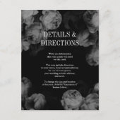 Elegant Black & White Roses Wedding Kaarten invoeg (Voorkant)