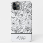 Elegant Black White Rozen en Marigold Flowers Case-Mate iPhone Case (Achterkant)