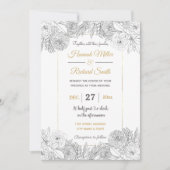 Elegant Black White Rozen en Marigold Flowers Kaart (Voorkant)