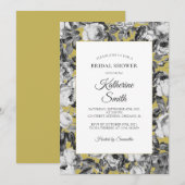 Elegant Black White Rozen op Gold Vrijgezellenfees Kaart (Voorkant / Achterkant)