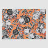 Elegant  Black White Rozen op Sinaasappel Tissuepapier (Voorkant)