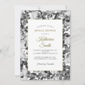 Elegant Black White Rozen Vrijgezellenfeest Kaart (Voorkant)