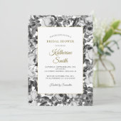 Elegant Black White Rozen Vrijgezellenfeest Kaart (Staand voorkant)