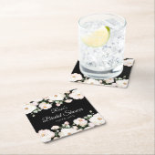 Elegant Black White Rozen Vrijgezellenfeest Kartonnen Onderzetters (Insitu)