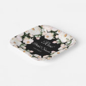 Elegant Black White Rozen Vrijgezellenfeest Papieren Bordje (Gebogen)