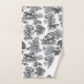 Elegant Black White Rustic Horses Toile Bad Handdoek (Handdoek)