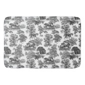 Elegant Black White Rustic Horses Toile Badmat (Voorkant)