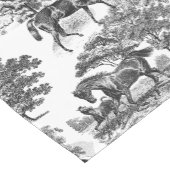 Elegant Black White Rustic Horses Toile Korte Tafelloper (Hoek)