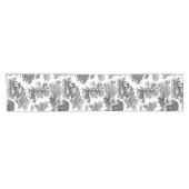 Elegant Black White Rustic Horses Toile Korte Tafelloper (Horizontaal)