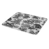 Elegant Black White Rustic Horses Toile Snijplank (Hoek)