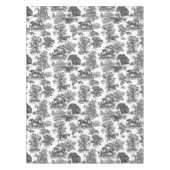 Elegant Black White Rustic Horses Toile Tafelkleed (Voorkant)