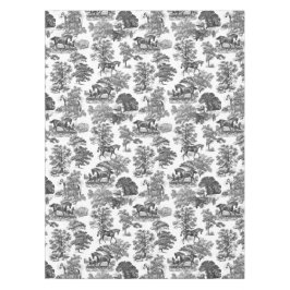 Elegant Black White Rustic Horses Toile Tafelkleed