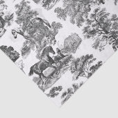 Elegant Black White Rustic Horses Toile Tissuepapier (Detail)