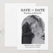 Elegant Black & White Save The Date Photo (Voorkant / Achterkant)