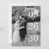 Elegant Black & White Save The Date Photo (Voorkant)