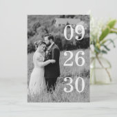 Elegant Black & White Save The Date Photo (Staand voorkant)