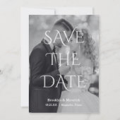 Elegant Black & White Save The Date Photo (Voorkant)
