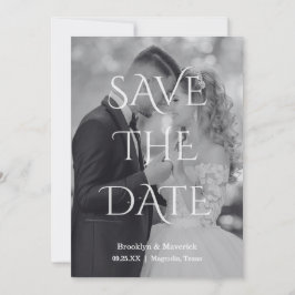 Elegant Black & White Save The Date Photo