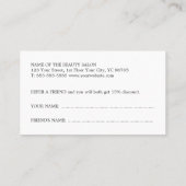 Elegant Black White Scissors Hair Salon Coupon (Achterkant)