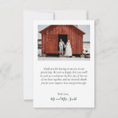 Elegant Black White Script 4 Photo Collage Wedding Bedankkaart (Achterkant)