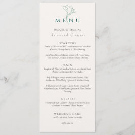 Elegant black white Script Double Side Wedding Menu