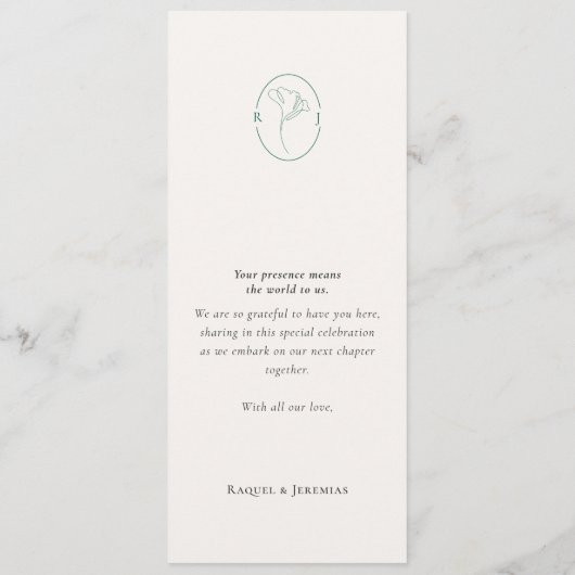 Elegant black white Script Double Side Wedding  Menu (Achterkant)