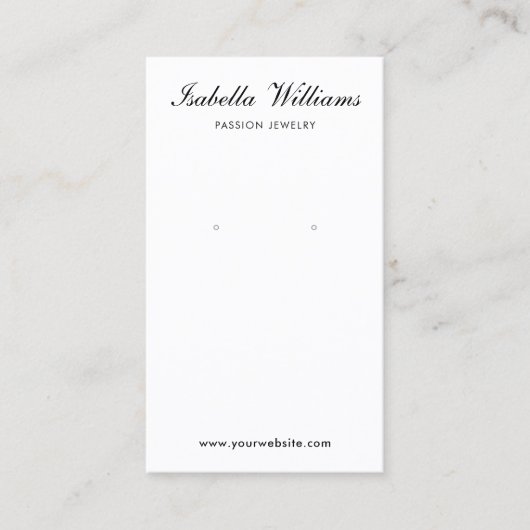 Elegant Black White Script Earning Display Card Visitekaartje (Voorkant)