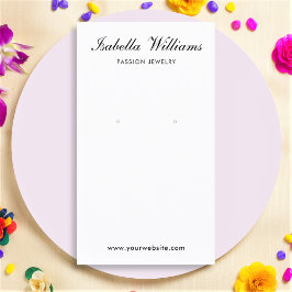 Elegant Black White Script Earning Display Card Visitekaartje