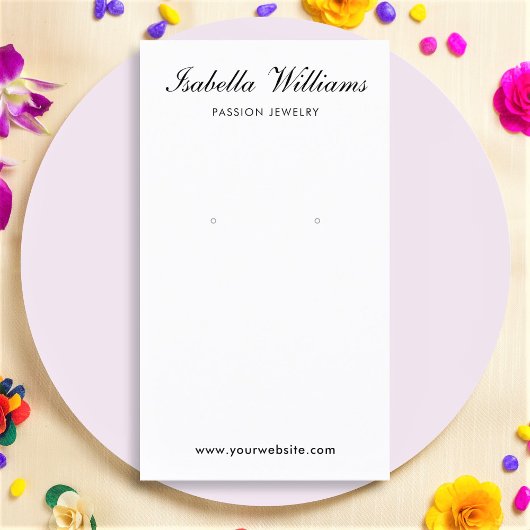 Elegant Black White Script Earning Display Card Visitekaartje