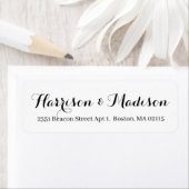 Elegant Black White script kalligraphy bruiloft Etiket (Insitu)