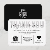 Elegant Black White Script Logo Klant Bedankt (Voorkant / Achterkant)