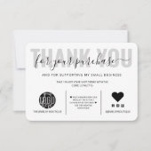 Elegant Black White Script Logo Klant Bedankt (Voorkant)