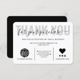 Elegant Black White Script Logo Klant Bedankt