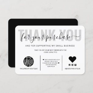 Elegant Black White Script Logo Klant Bedankt