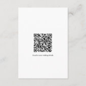 Elegant Black White Script Monogram QR Wedding Informatiekaartje (Achterkant)
