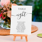 Elegant black white script names chart bruiloft kaart